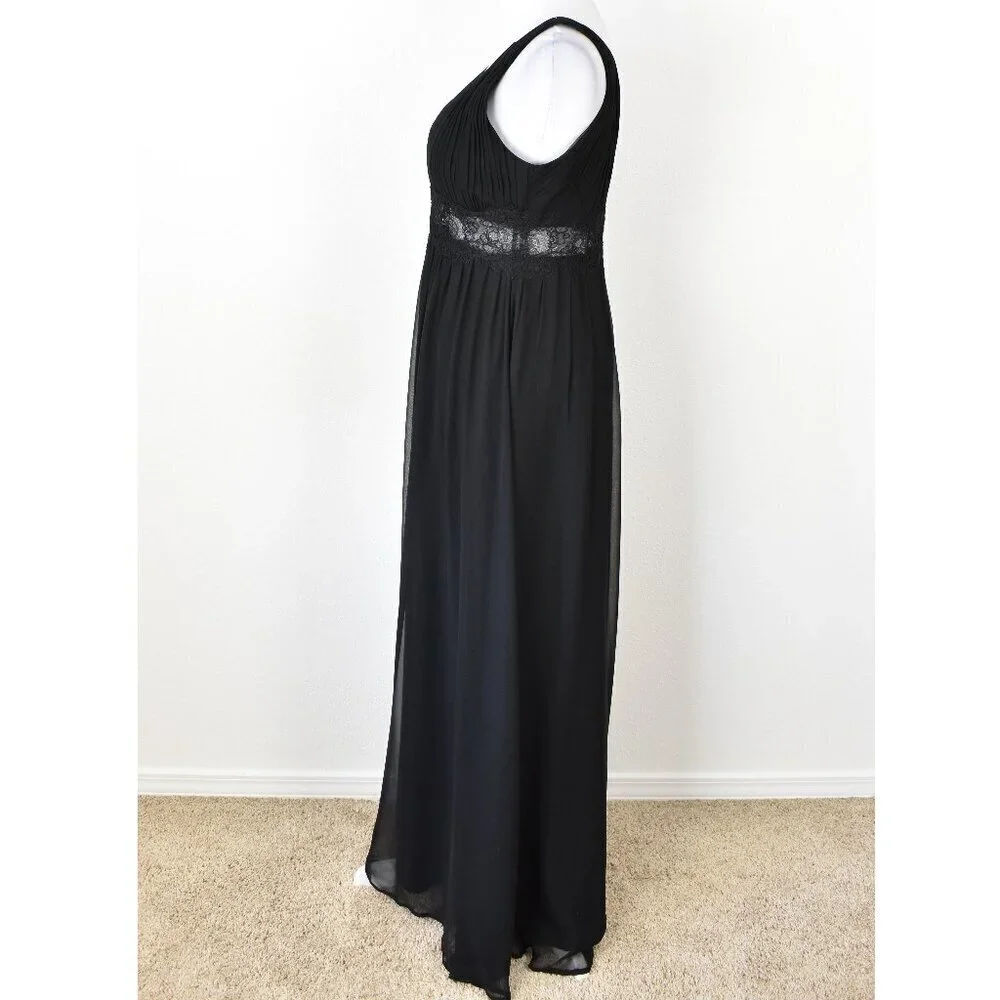 Aidan Mattox Silk Chiffon Lace Waist Formal Gown - 10 - Picture 8 of 10